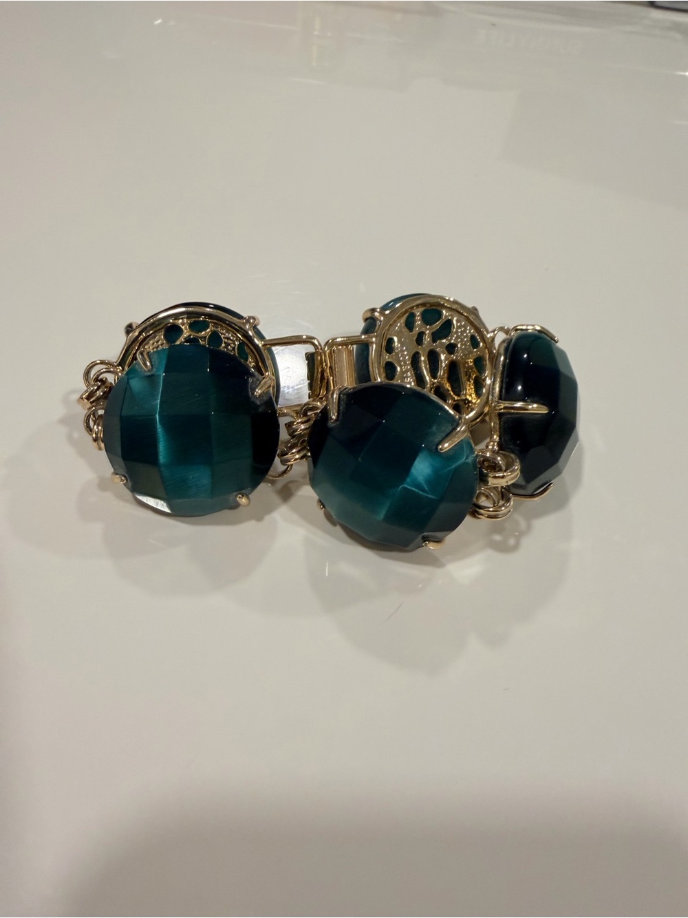 Kendra Scott - Green Faceted Bracelet - Gold Accents - Picture 2 of 4